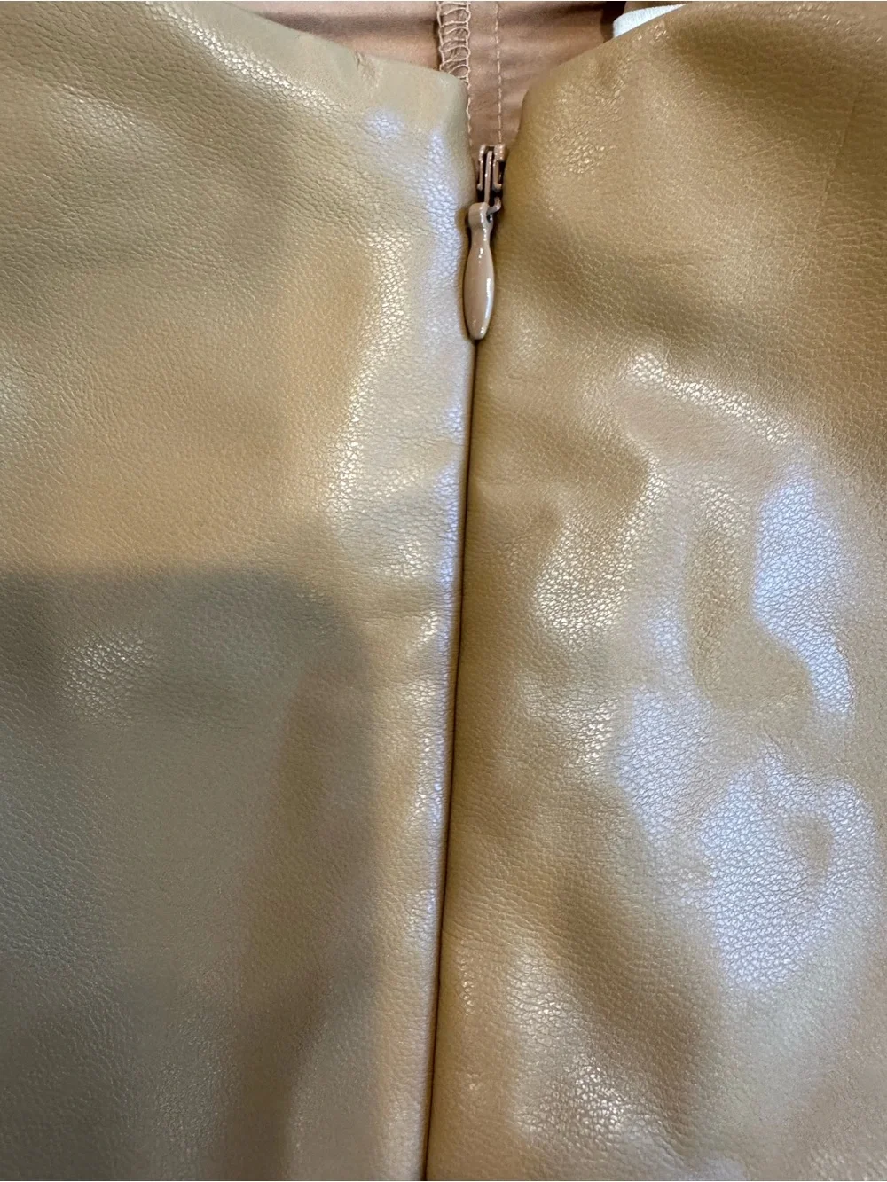 Abercrombie & Fitch Women's Vegan Leather Mini Skirt Fall Camel Tan Size Small
